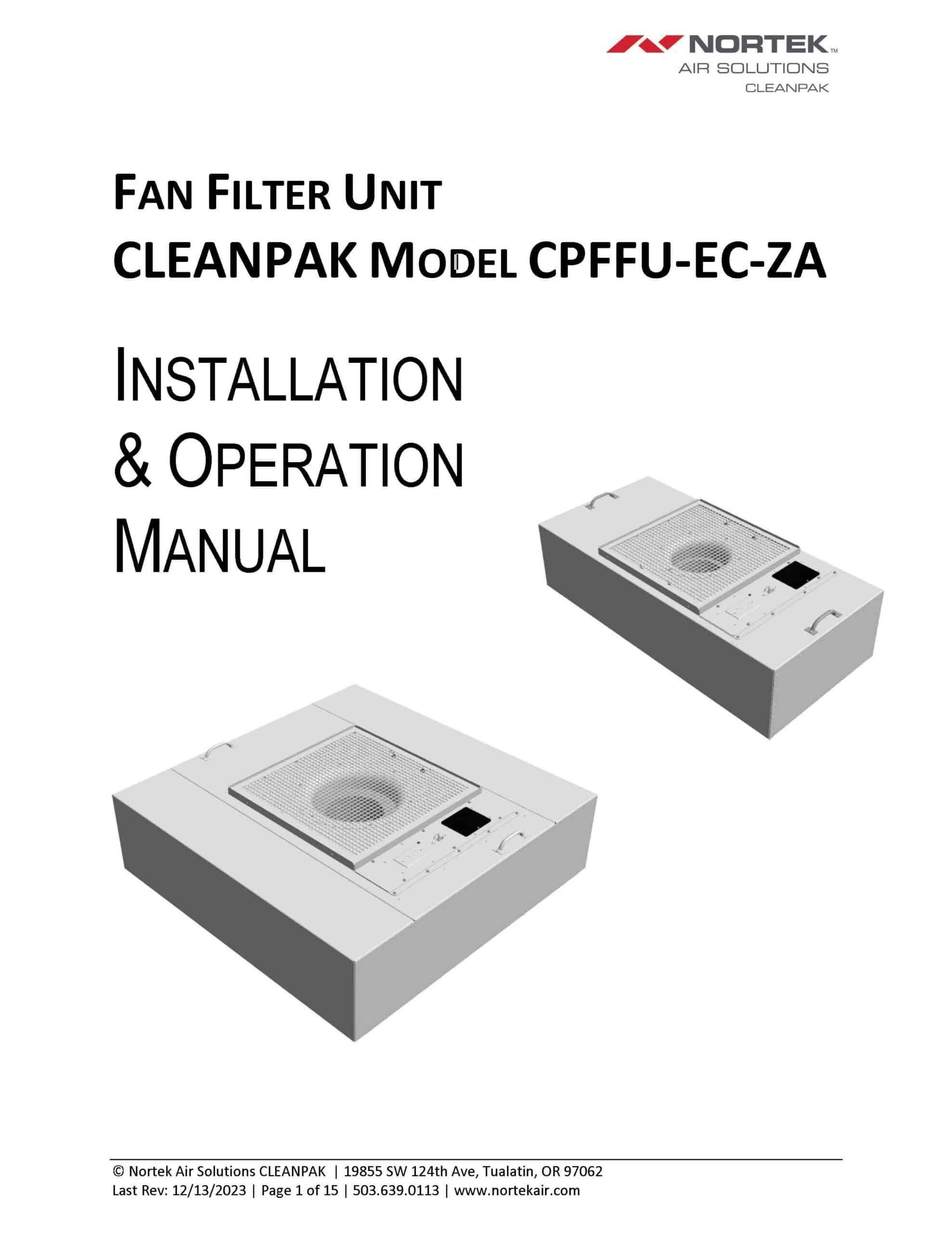 Fan-Filter-Unit-CleanPak-Model-CPFFU-EC-ZA